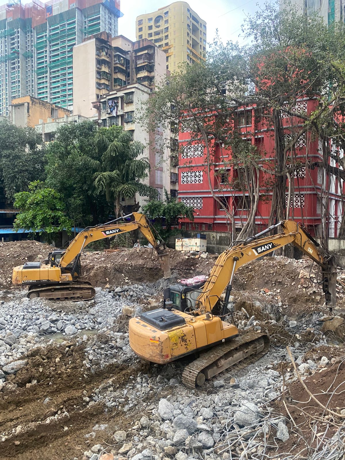 Hydraulic breaker used for reinforced concrete demolition by Star Construction