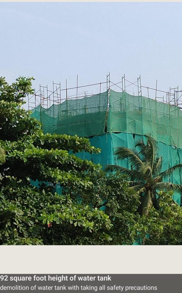 RCC water tank demolition project by Star Construction in India